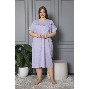 Kısa Kol Pamuklu Penye Büyük Beden Anne Geceliği 136