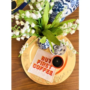 Ge Living But First Coffee Desenli Turuncu Kokteyl Peçete ( 1 Adet )
