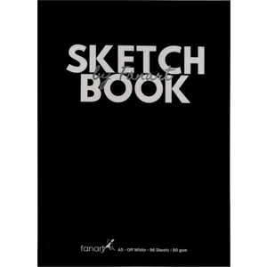 Sketch Book Sert Kapak Eskiz Çizim Defteri 80 Gr. A5 96 Sayfa Siyah Kapak
