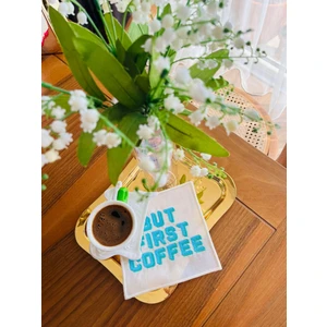 Ge Living But First Coffee Desenli Turkuaz Kokteyl Peçete ( 1 Adet )