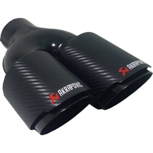 90 Lık Çiftli Sol Akrapoviç Içi Siyah Egzoz ucu 90 mm Karbon