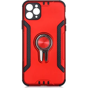 Case 4U Apple iPhone 11 Pro Max Kılıf Darbe Emici Yüzüklü Standlı Koko Kapak Kırmızı
