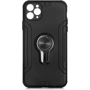 Case 4U Apple iPhone 11 Pro Max Kılıf Darbe Emici Yüzüklü Standlı Koko Kapak Siyah