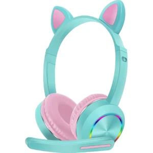 Bluetooth Kulaklıklar Kedi Kulak Kulaklık LED Işık Kulaklık Çocuklar Çocuklar Için Mavi Pembe (Yurt Dışından)