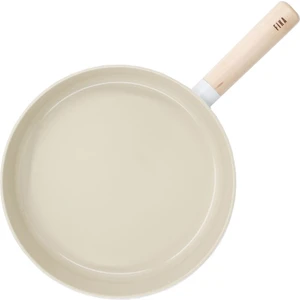 Döküm 28 cm Ahşap Saplı Tava Bej