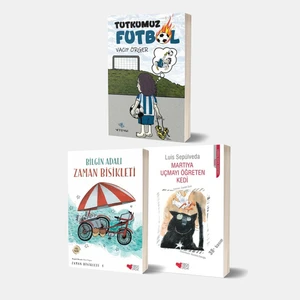 Tutkumuz Futbol - Zaman Bisikleti - Martıya Uçmayı Öğreten Kedi 3 Kitap Set