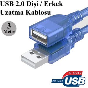 3 Metre 2.0 USB Uzatma Kablo Concord C-540