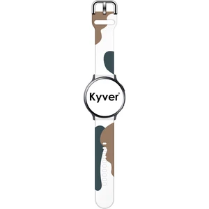 Samsung Watch 3 Desenli Silikon Kordon 22 mm Uyumlu (Kahve-Yeşil)