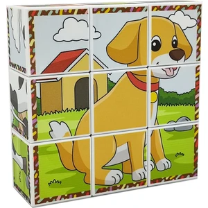 Çiftlik Hayvanları Manyetik Yapboz (9 Mıknatıslı Küp 6 Puzzle)