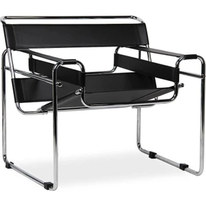 Wassily Chair Siyah Deri Koltuk