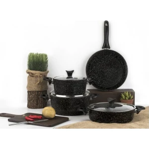 Mastercook 7 Parça Tencere Seti Siyah