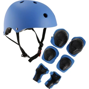 7 Parça Çocuk Kaykay Kask Bilek / Diz / Dirsek Pedi Koruyucu Set Mavi