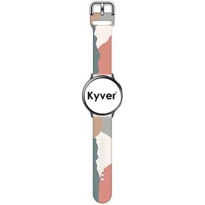 Samsung Watch 3 Desenli Silikon Kordon 22 mm Uyumlu (Pembe-Gri)