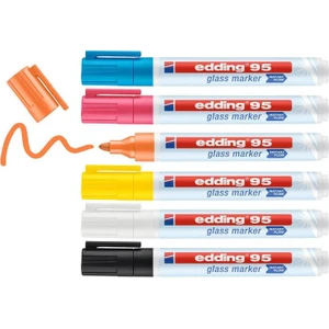 Edding 95 Glass Marker Cam Kalemi 6 Renk Set
