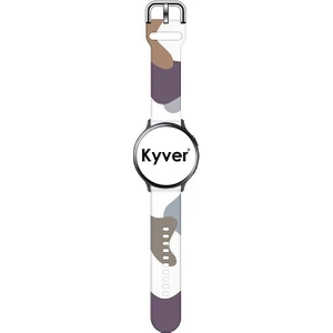 Amazfit Gtr 2 47MM Desenli Silikon Kordon 22 mm Uyumlu (Kahve-Mor)