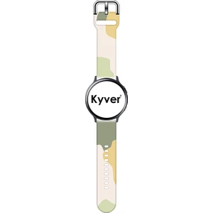 Amazfit Gtr 2 47MM Desenli Silikon Kordon 22 mm Uyumlu (Krem-Açık Yeşil)