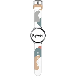 Huawei Gt2 ve Gt2 Pro Desenli Silikon Kordon 22 mm Uyumlu (Gri-Yeşil)