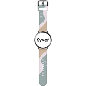 Samsung Watch 3 Desenli Silikon Kordon 22 mm Uyumlu (Açık Pembe-Mint)