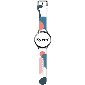 Amazfit Gtr 2 47MM Desenli Silikon Kordon 22 mm Uyumlu (Açık Mavi-Pembe)