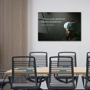 Fatih Sultan Mehmet | FSM Cam Tablo | İmkansızı Dene | 40cm x 60cm
