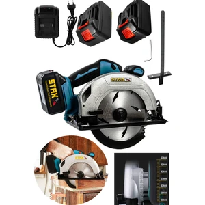 Staxx Power Hd-Xr Samsung Lion Çift Akü Kömürsüz Fast Motor 185MM Akülü Daire Testere Sunta Ahşap Kesme Testere 48V