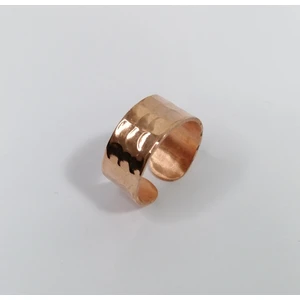 Çekiç Dövmeli Bakır Yüzük Parlak Model