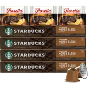 Nespresso Uyumlu 4 x 10'lu House Blend Lungo Kapsül Kahve Seti + Fiorella Çikolata 3'lü