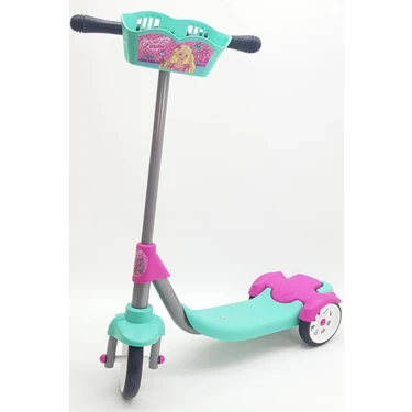 Furkan Toys Linda 3 Tekerli Pembe Frenli Sepetli Scooter 3 - 6 Yaş İçin Kolay