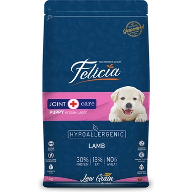 Felicia Hypoallergenic Kuzulu Orta Büyük Irk Düşük Tahıllı Yavru Köpek Maması 3