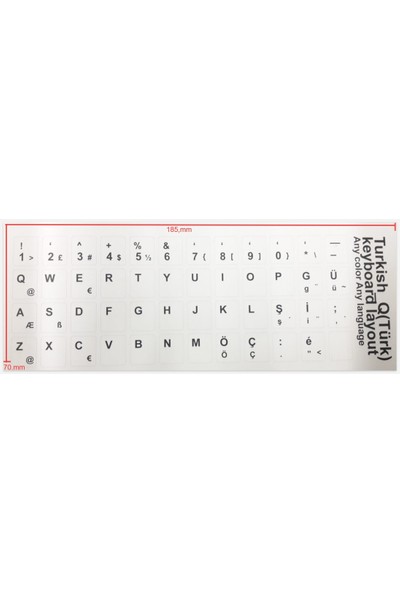 Fano Türkçe Klavye Sticker Beyaz Renk Notebook ve Pc Uyumlu
