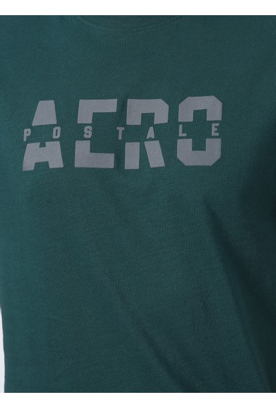 Aeropostale E-Toronto Bisiklet Yaka Baskılı Yeşil Erkek T-Shirt