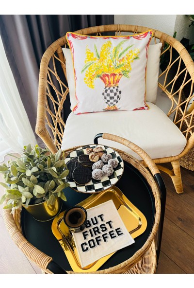 Ge Living But First Coffee Desenli Siyah Kokteyl Peçete ( 1 Adet )