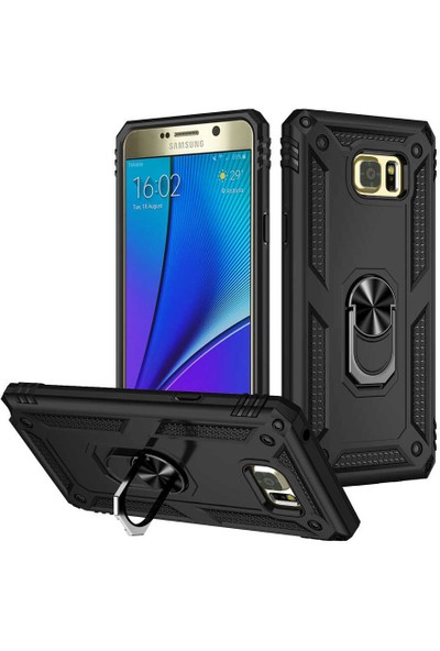 Kılıfist Samsung Galaxy Note 5 Kılıf Yüzüklü Magnetic Antişok Korumalı Silikon Kapak