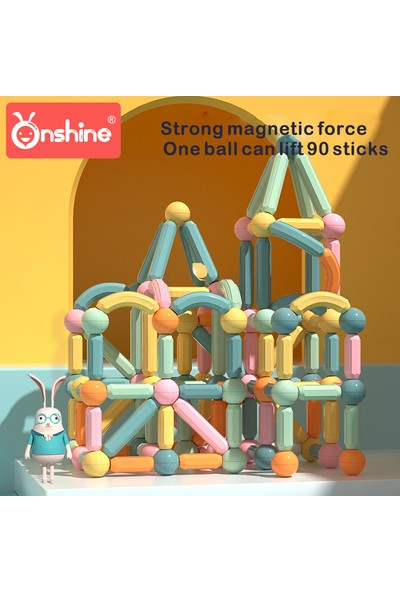 Onshine 50 Adet Büyük Boy Manyetik Çubuk Yapı Taşları