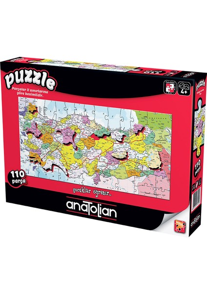 110 Parçalık Eğitici Puzzle / Türkiye Haritası İller - Kod 7401