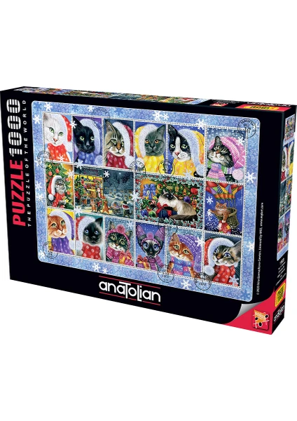 1000 Parçalık Puzzle / Yeni Yıl Kedileri - Kod 1103