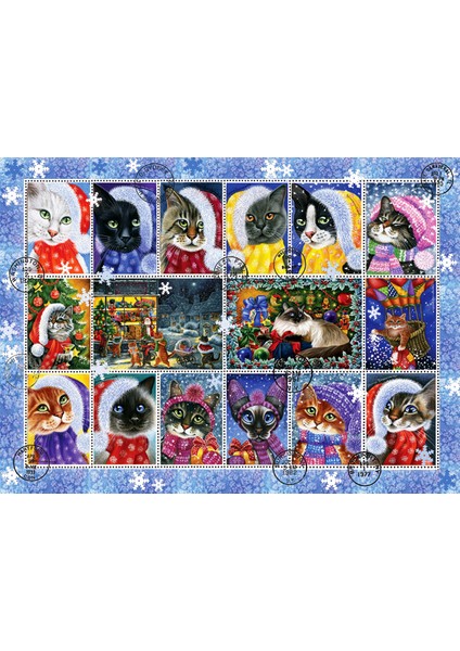 1000 Parçalık Puzzle / Yeni Yıl Kedileri - Kod 1103