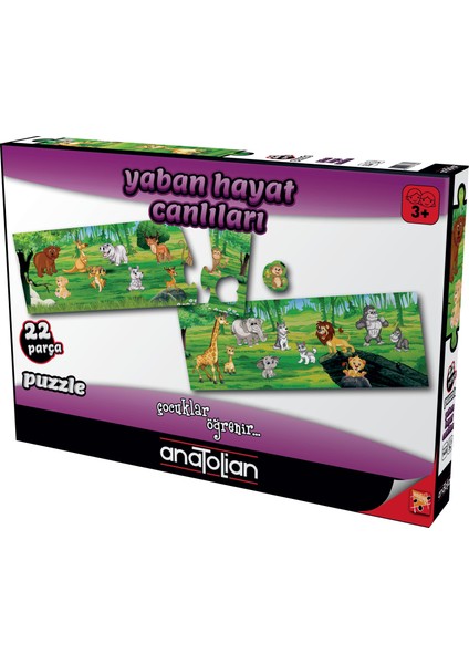 Eğitici 22 Parçalık Puzzle / Yaban Hayat Canlıları - Kod 7460