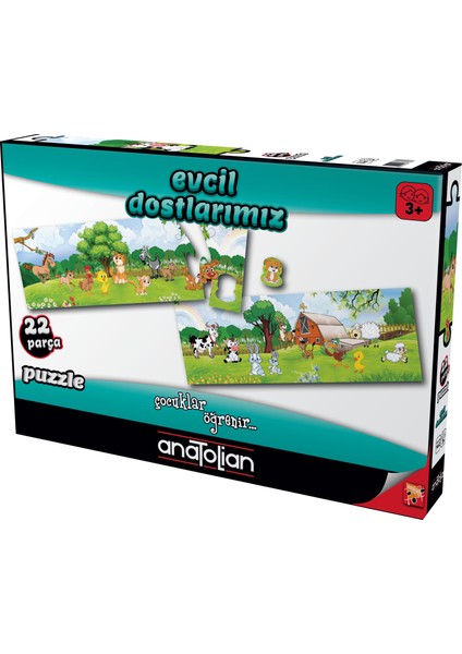 Eğitici 22 Parçalık Puzzle / Evcil Dostlarımız - Kod 7462