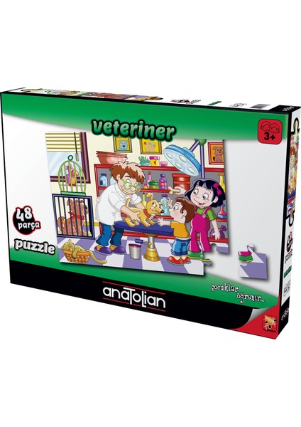 Eğitici 48 Parçalık Puzzle / Veteriner - Kod 7465