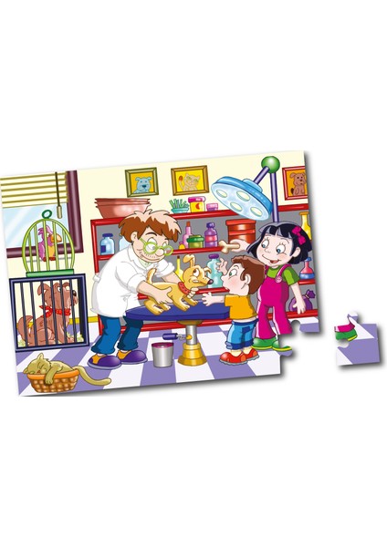 Eğitici 48 Parçalık Puzzle / Veteriner - Kod 7465