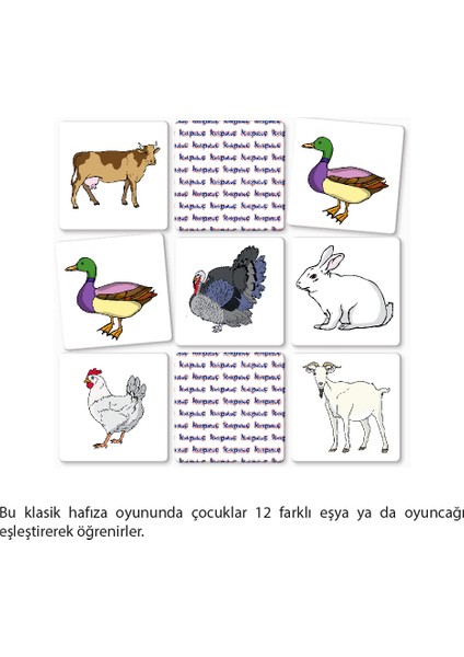 Çiftlik Hayvanları - 24 Parça Hafıza Oyunu 7208 fiyatları