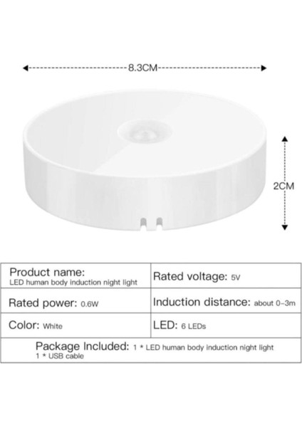 Hareket Sensörlü USB Şarjlı LED Işık Lamba