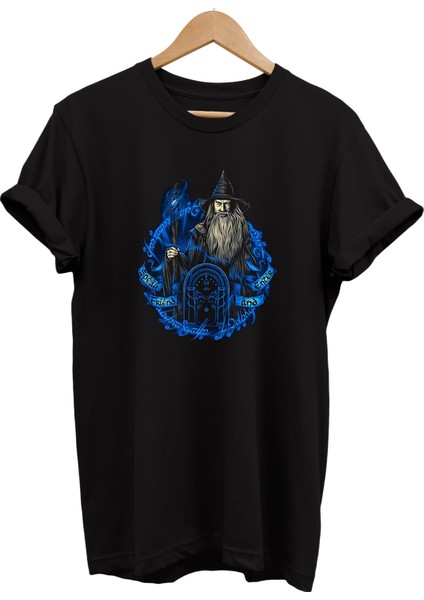 Lotr Yüzüklerin Efendisi Gandalf Söyle Dost Öyle Geç Baskılı %100 Pamuk Oversize T-Shirt