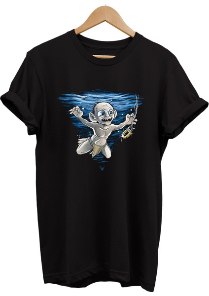 Lotr Yüzüklerin Efendisi Gollum Yüzük Nirvana Baskılı %100 Pamuk Oversize T-Shirt