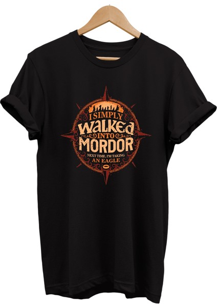 Lotr Yüzüklerin Efendisi Mordor'a Yürüdüm Baskılı %100 Pamuk Oversize T-Shirt