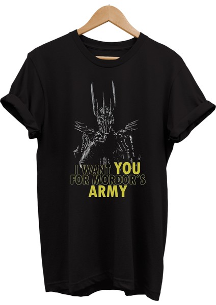 Lotr Yüzüklerin Efendisi Sauron Mordor Ordusu Baskılı %100 Pamuk Oversize T-Shirt