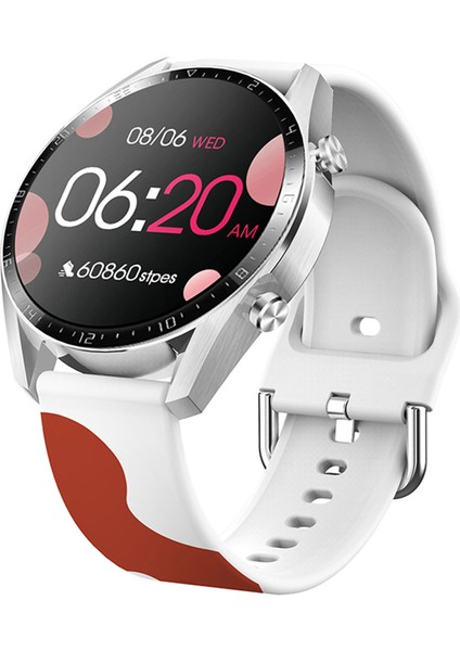 Samsung Galaxy Watch 4 Uyumlu Desenli Silikon Kordon 20MM (Kiremit-Bordo)