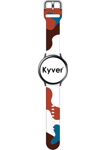 Amazfit Gts 2 42MM Uyumlu Desenli Silikon Kordon 20MM (Kiremit-Bordo)