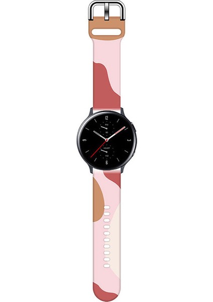 Amazfit Gts 2 42MM Uyumlu Desenli Silikon Kordon 20MM (Pembeli)